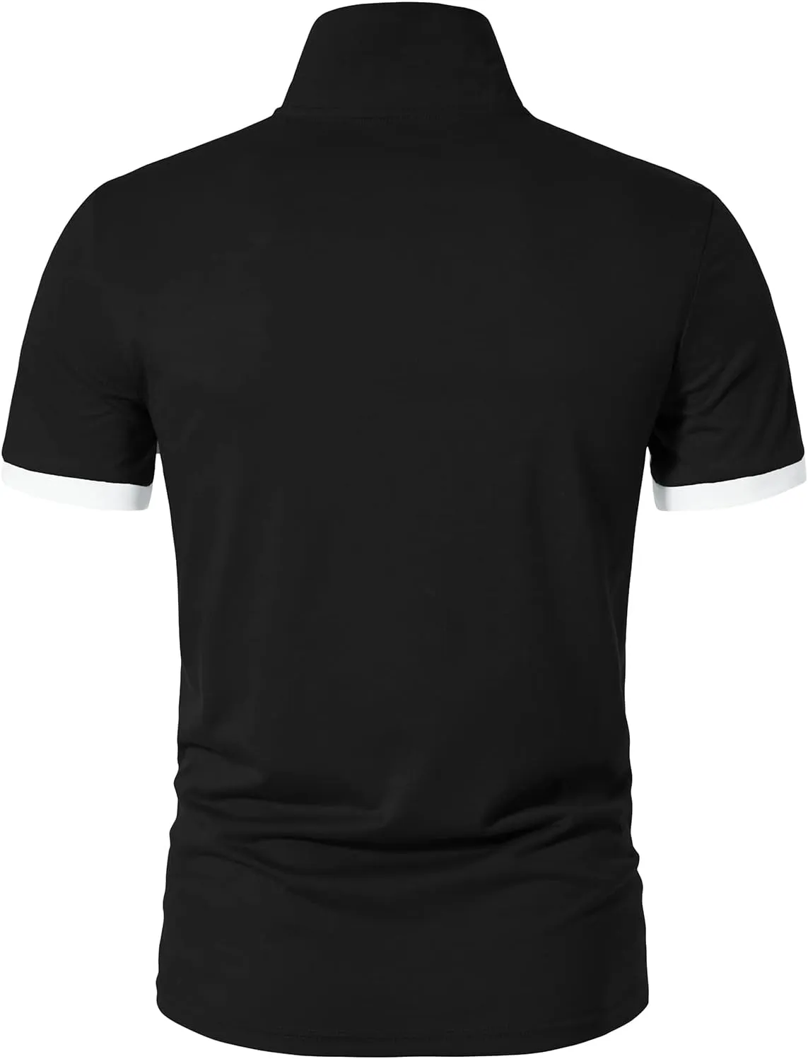 A WATERWANG Men's Short Sleeve Polo Shirts, Slim-fit Cotton Golf Polo Shirts Basic Designed