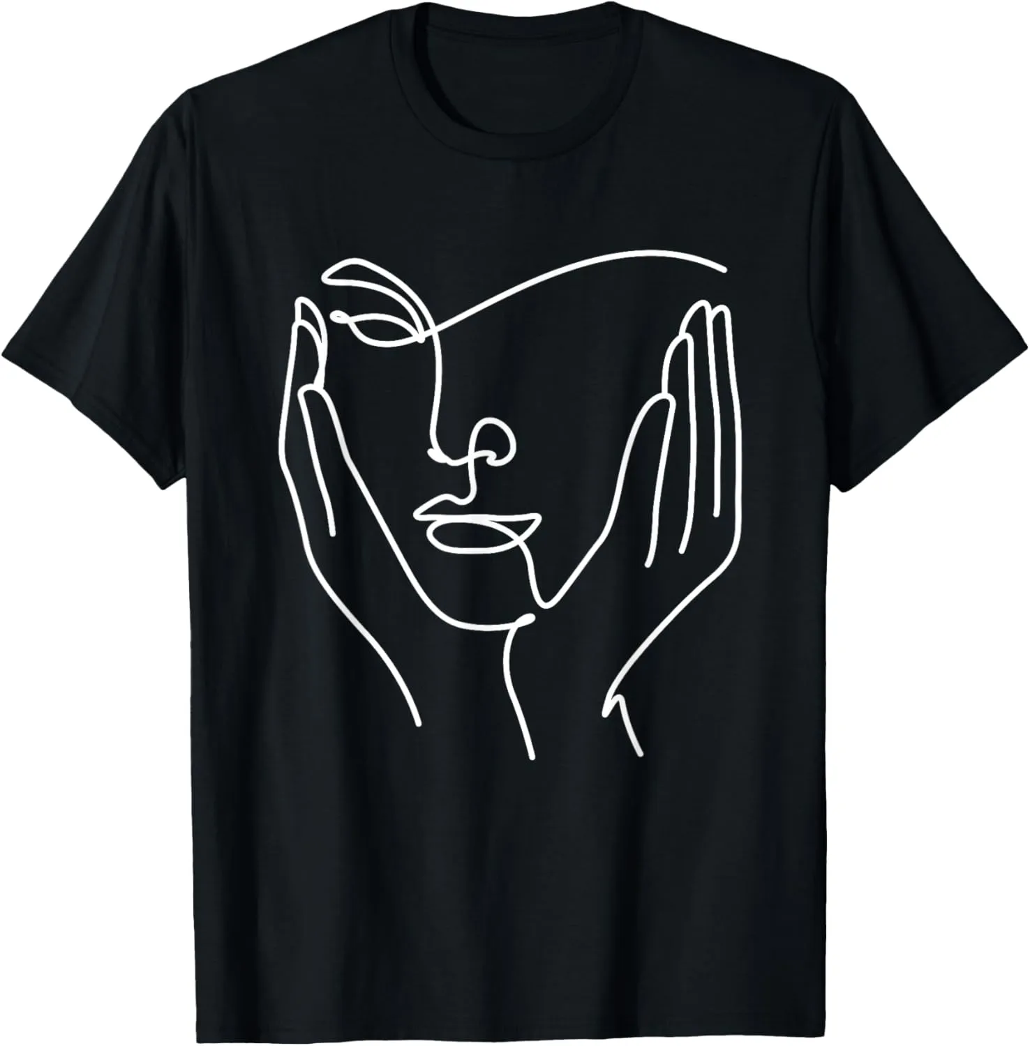 Aesthetic Line Art Woman Abstract Fashion Minimalist Drawing T-Shirt