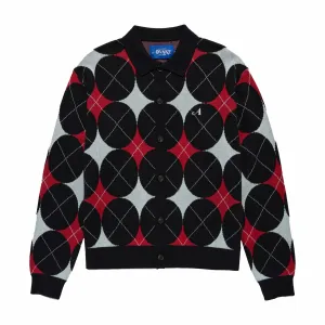 Awake NY Argyle Knit Cardigan (Black)