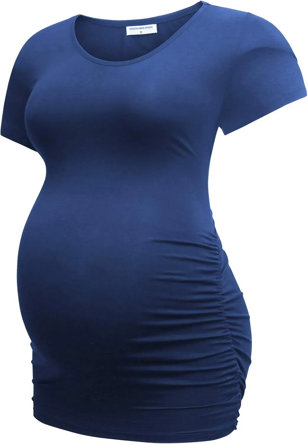 Bearsland Womens Maternity Tshirt 3 Packs Classic Side Ruched Tee Top Mama Pregnancy Clothes
