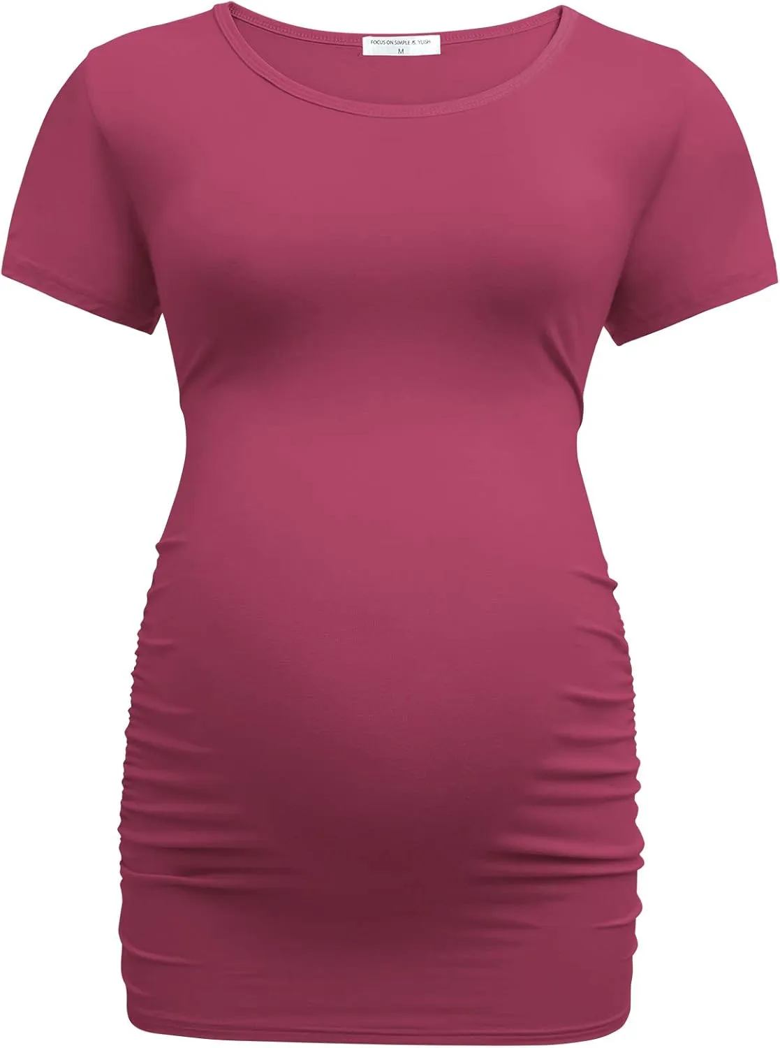 Bearsland Womens Maternity Tshirt 3 Packs Classic Side Ruched Tee Top Mama Pregnancy Clothes