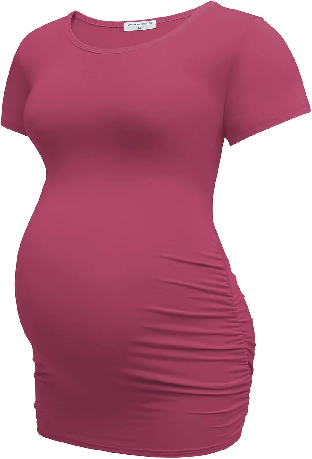 Bearsland Womens Maternity Tshirt 3 Packs Classic Side Ruched Tee Top Mama Pregnancy Clothes