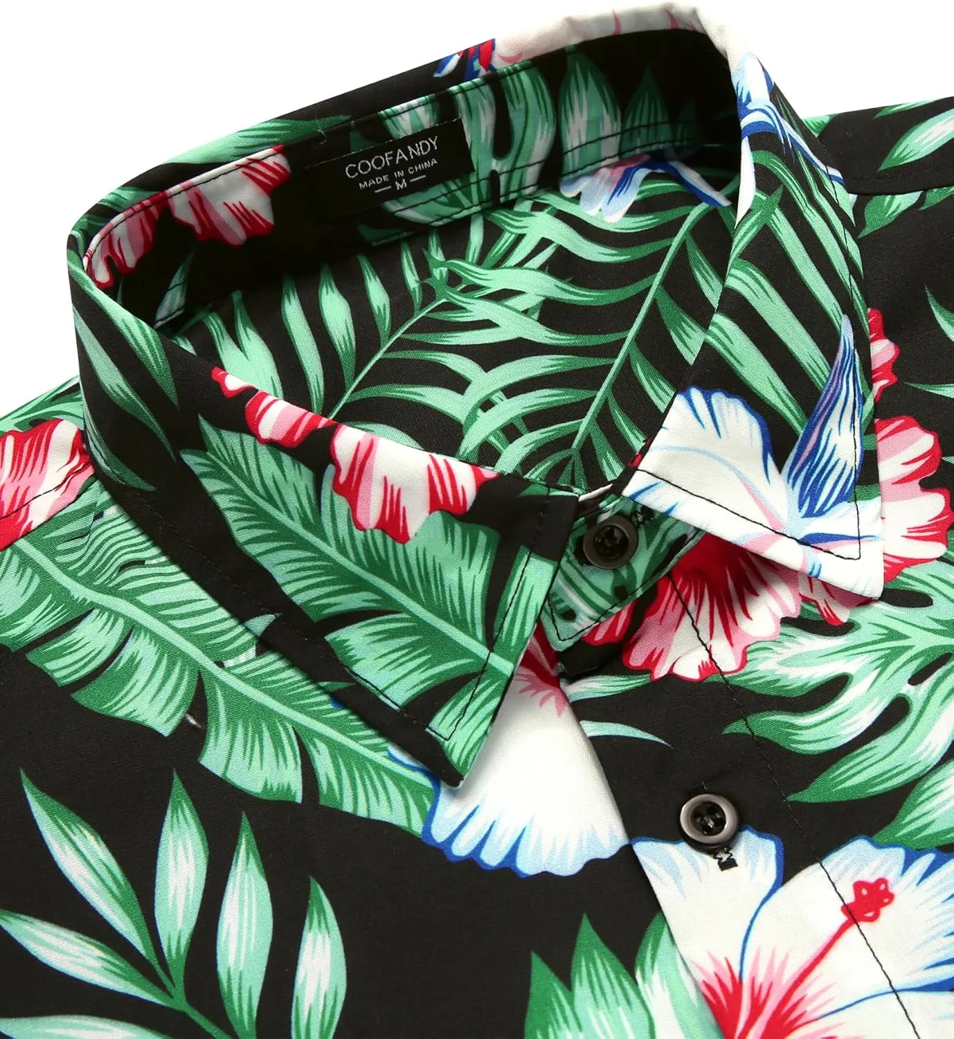 COOFANDY Mens Hawaiian Tropical Shirt Short Sleeve Casual Button Down Floral Summer Beach Shirts with Pocket