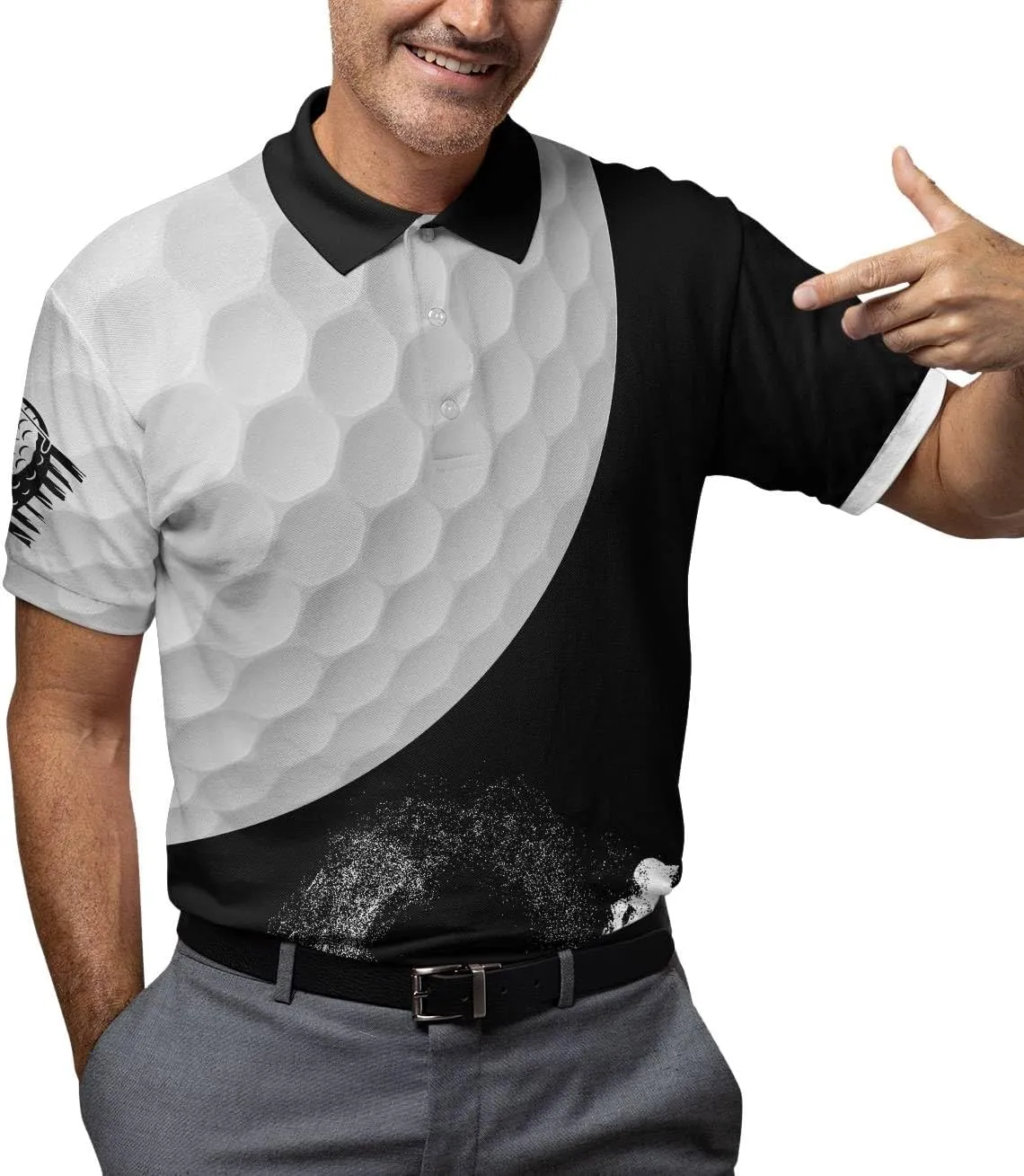 Funny Golf Shirts for Men, Hawaiian Polo Shirts for Men Unisex Casual Shirt Mens Polo Shirts Short Sleeve