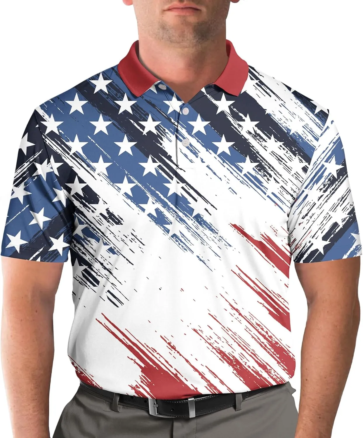 Funny Golf Shirts for Men, Hawaiian Polo Shirts for Men Unisex Casual Shirt Mens Polo Shirts Short Sleeve