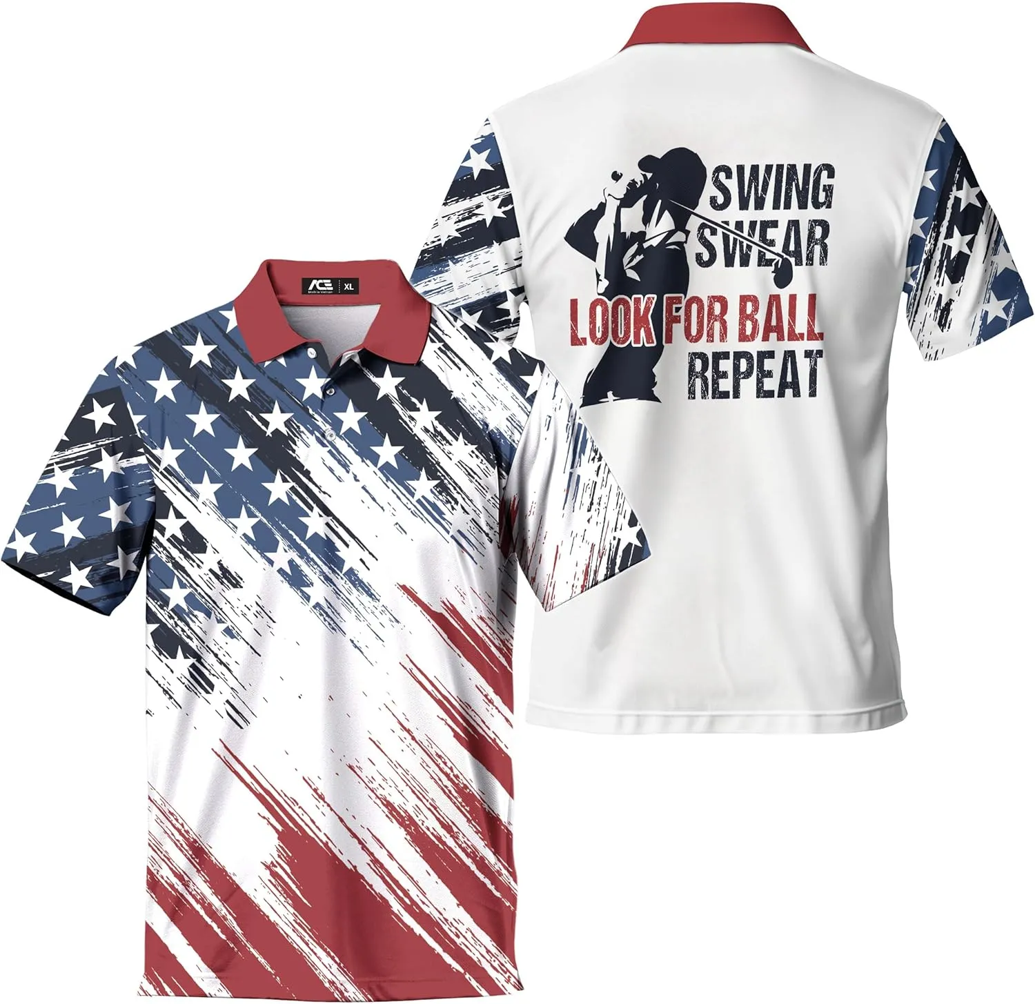 Funny Golf Shirts for Men, Hawaiian Polo Shirts for Men Unisex Casual Shirt Mens Polo Shirts Short Sleeve