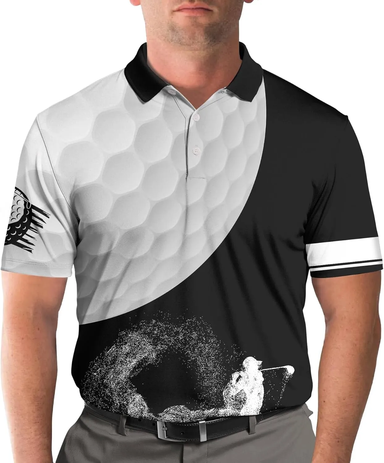 Funny Golf Shirts for Men, Hawaiian Polo Shirts for Men Unisex Casual Shirt Mens Polo Shirts Short Sleeve
