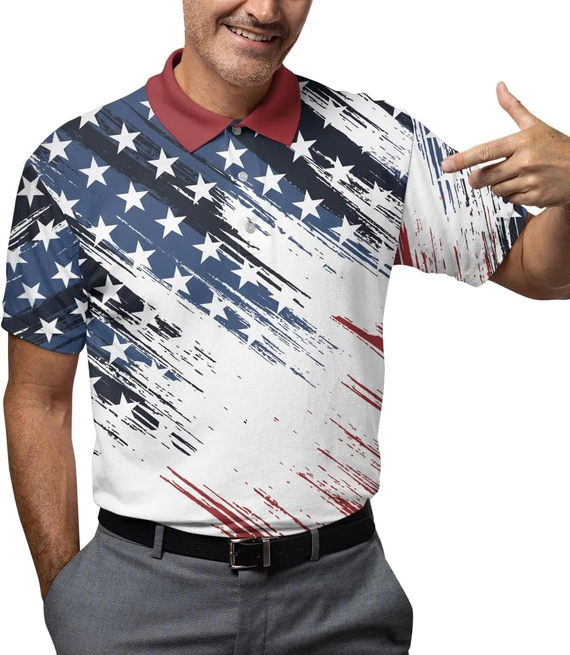 Funny Golf Shirts for Men, Hawaiian Polo Shirts for Men Unisex Casual Shirt Mens Polo Shirts Short Sleeve