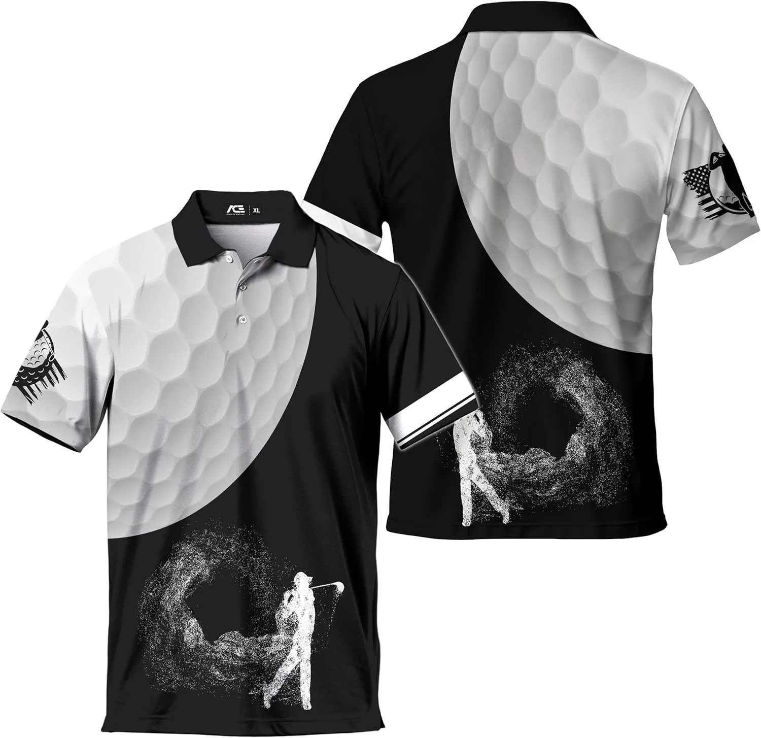 Funny Golf Shirts for Men, Hawaiian Polo Shirts for Men Unisex Casual Shirt Mens Polo Shirts Short Sleeve