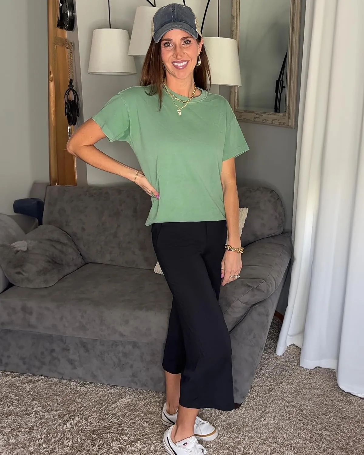 G4Free Capri Pants for Women Wide Leg Yoga Dress Cropped Pants Capri Leggings with Pockets for Casual Summer