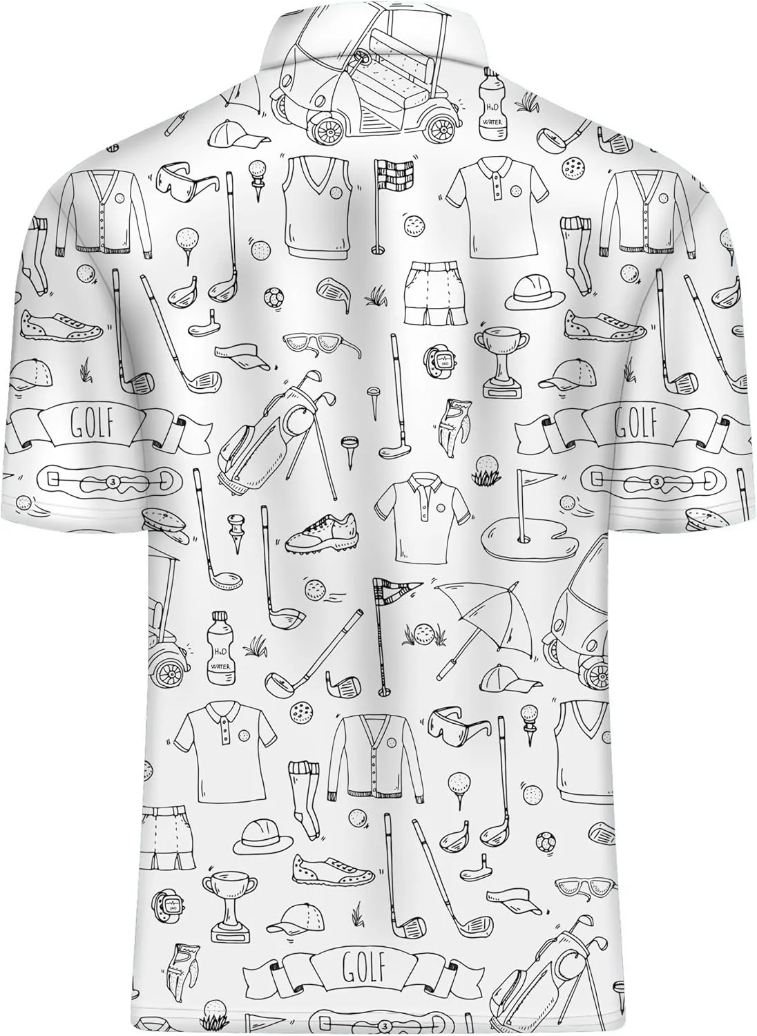 Golf Shirts for Men Funny: Hawaiian Golf Polo Shirt Dry Fit