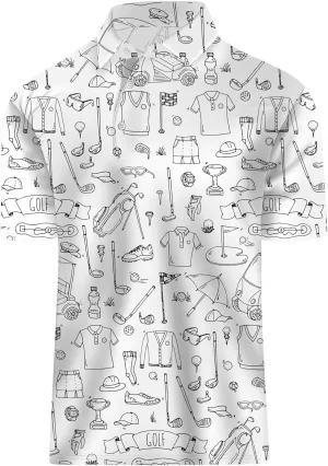 Golf Shirts for Men Funny: Hawaiian Golf Polo Shirt Dry Fit