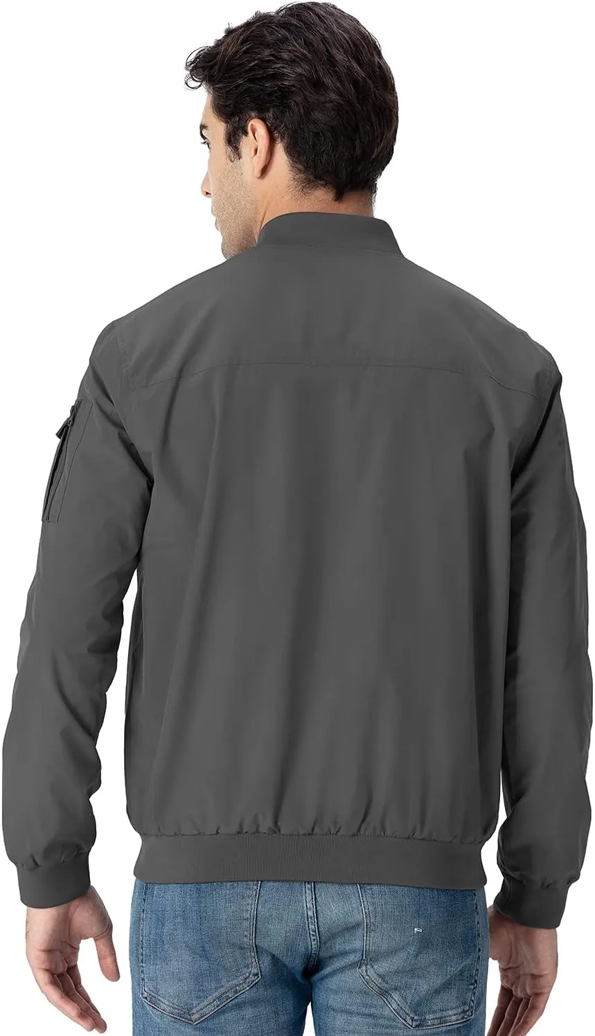 Gopune Men's Windproof Bomber Jacket Lightweight Windbreaker Outdoor Golf Fashion Coat