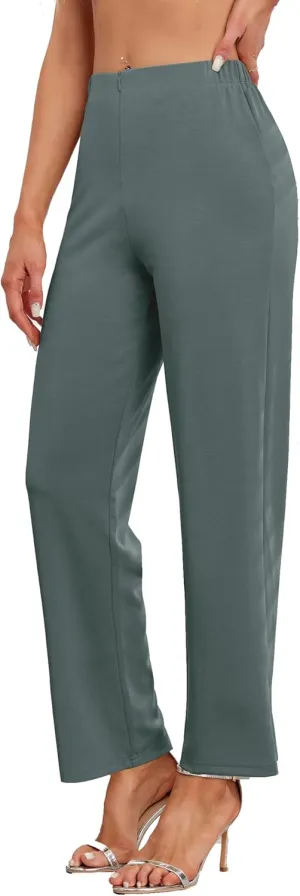 Hody Lovy Womens Dress Pants Dressy Trousers Casual Lounge Slacks Business Office Work Pants Wide Leg