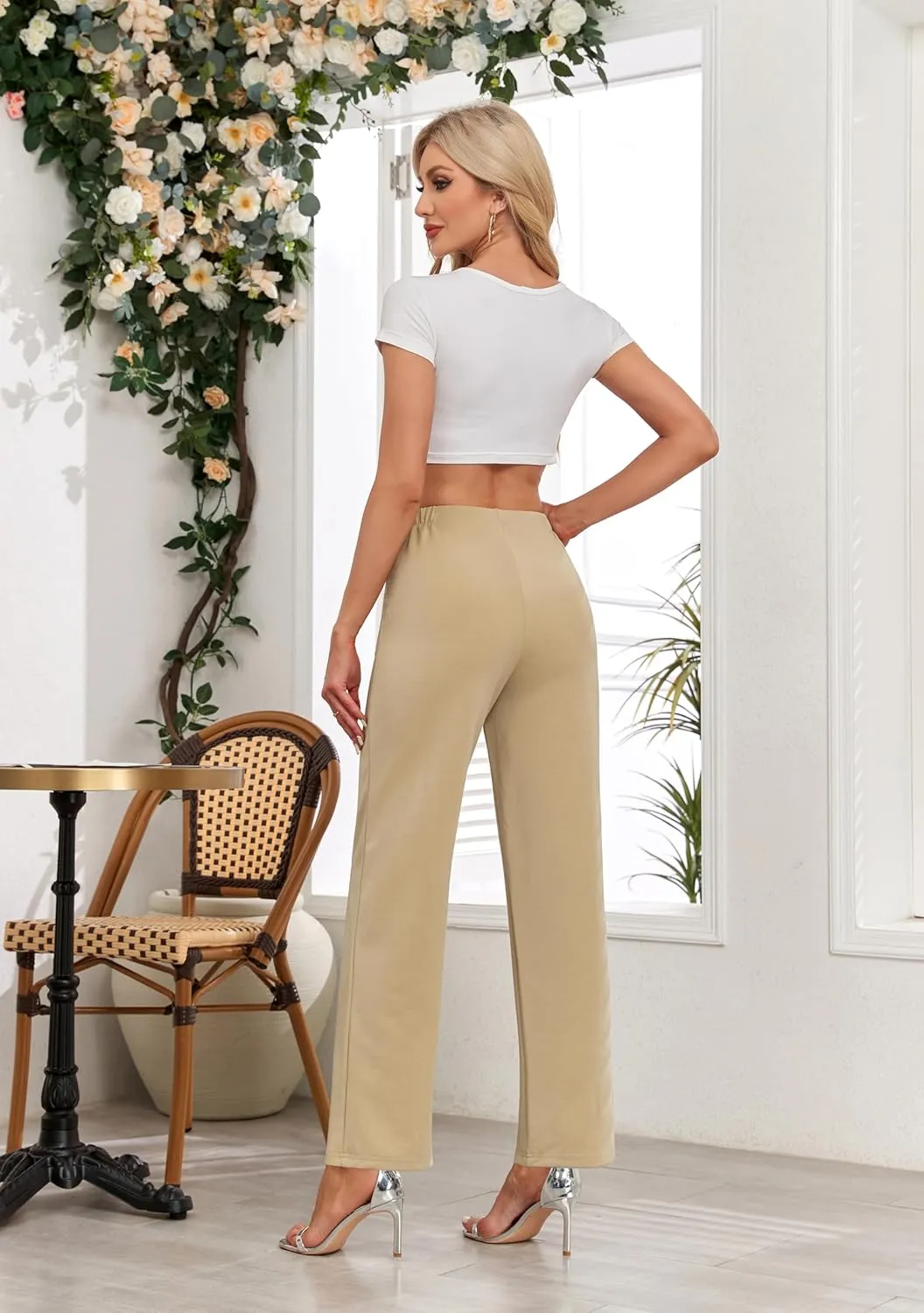 Hody Lovy Womens Dress Pants Dressy Trousers Casual Lounge Slacks Business Office Work Pants Wide Leg