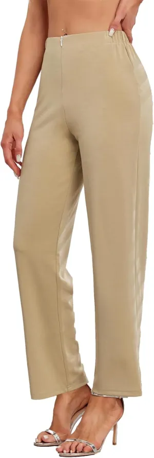 Hody Lovy Womens Dress Pants Dressy Trousers Casual Lounge Slacks Business Office Work Pants Wide Leg