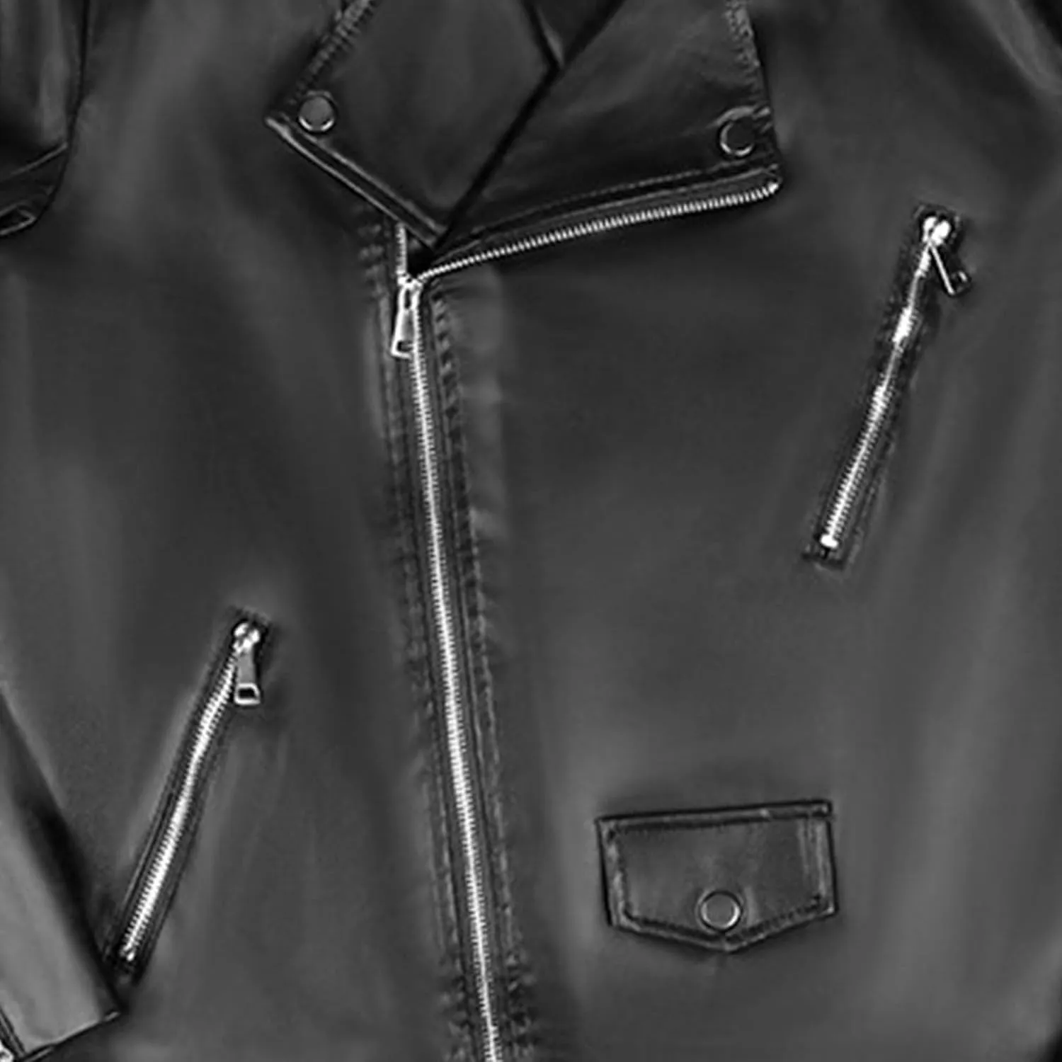 Maiyifu-GJ Mens Faux Leather Zipper Jacket Windbreaker Outerwear Motorcycle Leather Jacket Lapel Asymmetric Zip-Up Biker Coat