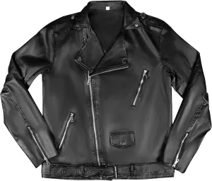 Maiyifu-GJ Mens Faux Leather Zipper Jacket Windbreaker Outerwear Motorcycle Leather Jacket Lapel Asymmetric Zip-Up Biker Coat
