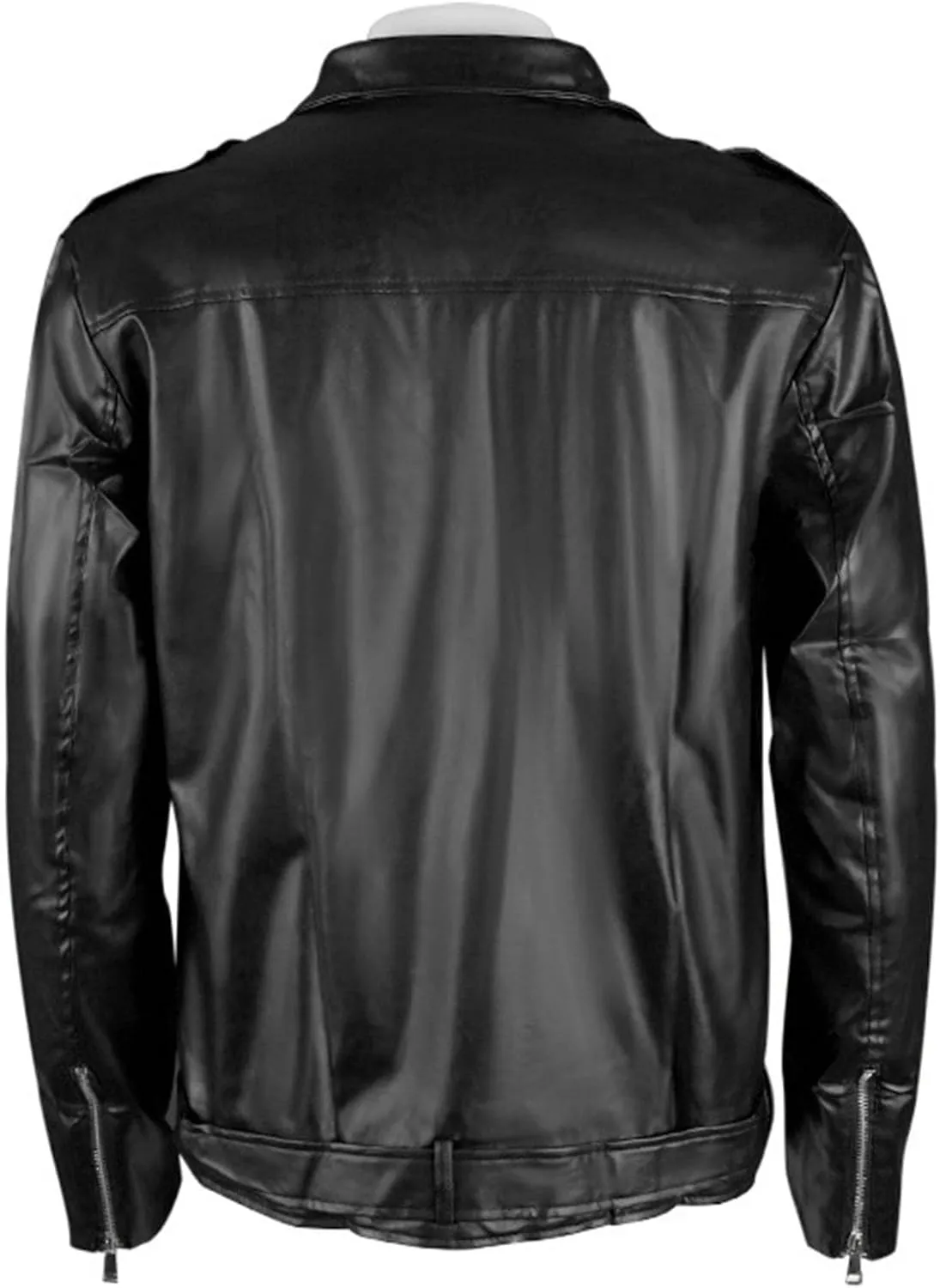 Maiyifu-GJ Mens Faux Leather Zipper Jacket Windbreaker Outerwear Motorcycle Leather Jacket Lapel Asymmetric Zip-Up Biker Coat