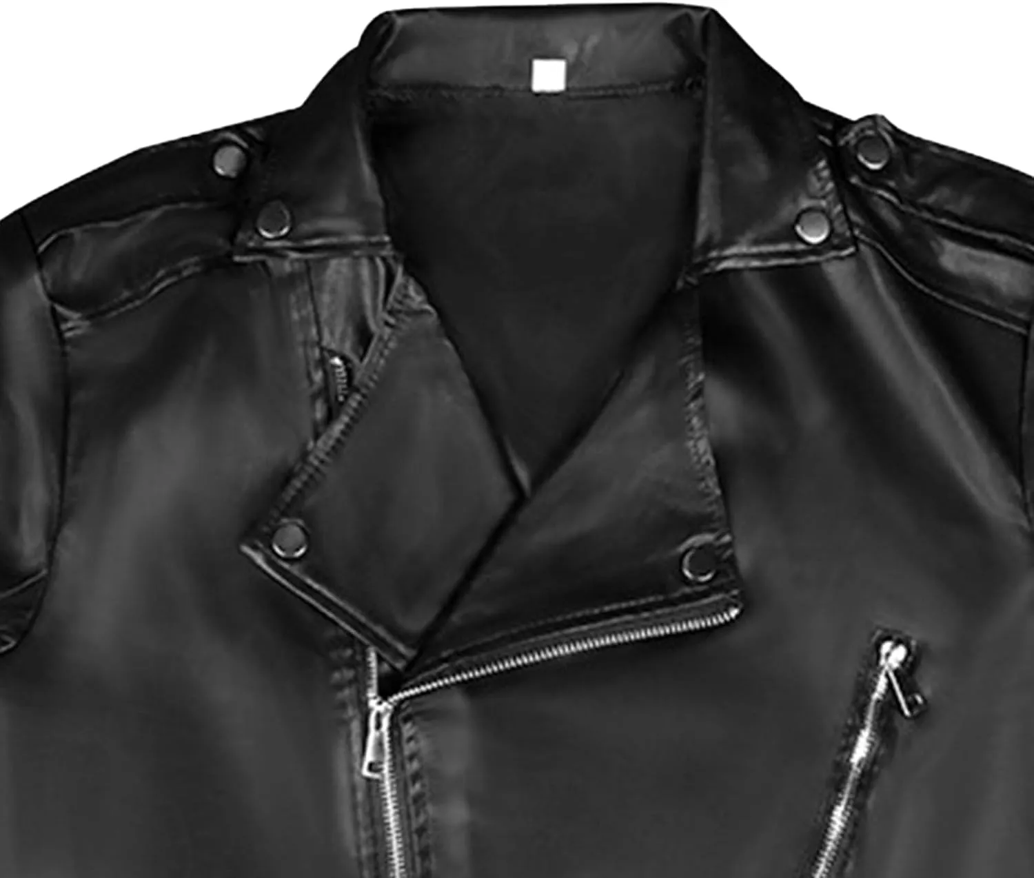 Maiyifu-GJ Mens Faux Leather Zipper Jacket Windbreaker Outerwear Motorcycle Leather Jacket Lapel Asymmetric Zip-Up Biker Coat