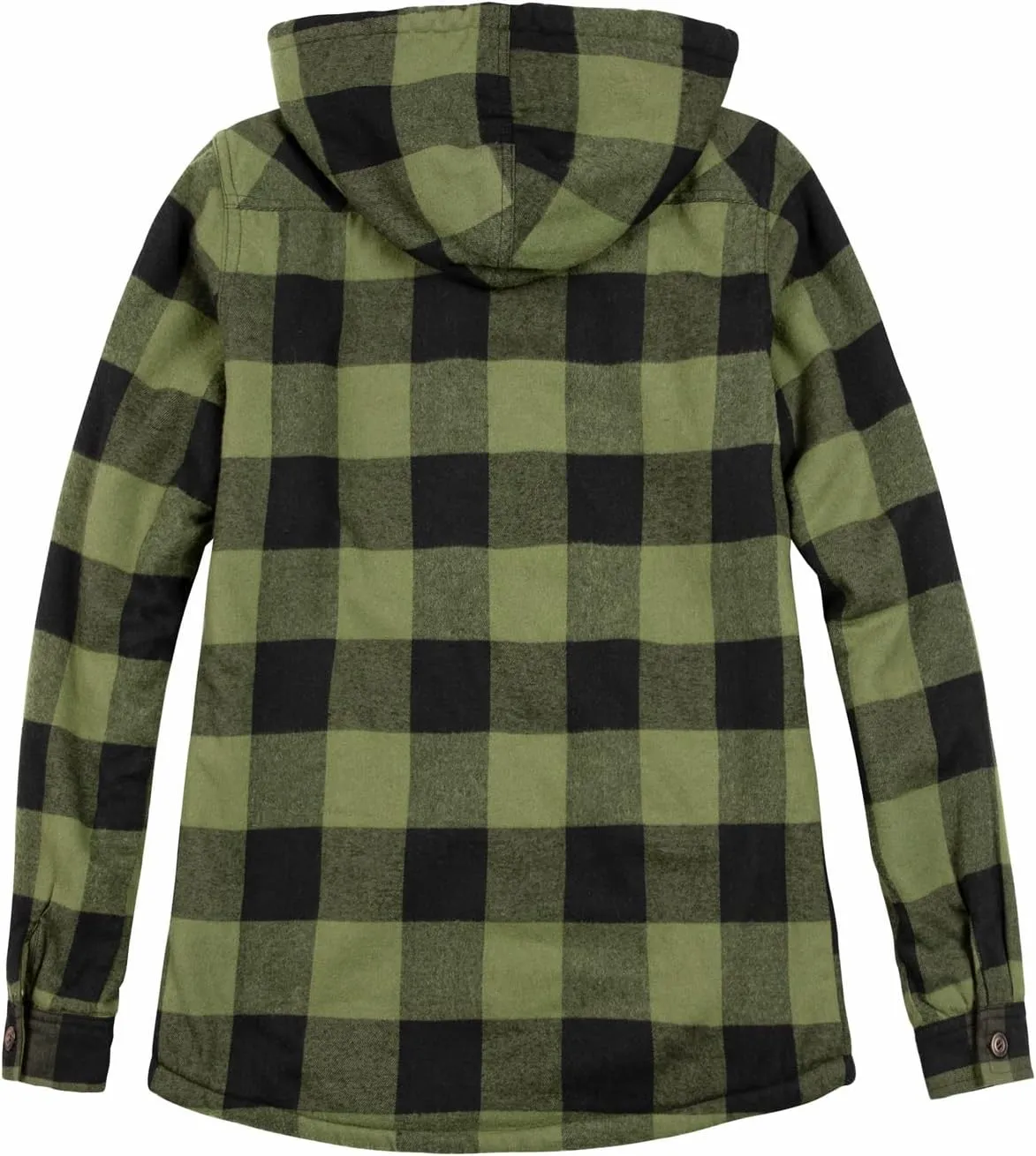 ThCreasa Womens Sherpa Lined Plaid Hooded Flannel Jacket with Hand Pockets Button Down Shirt Jackets