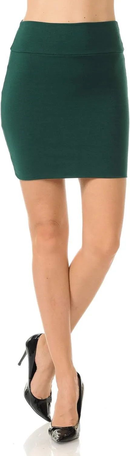 Trendy Street Basic Double-Layer Cotton Simple Stretchy Tube Pencil Mini Skirt