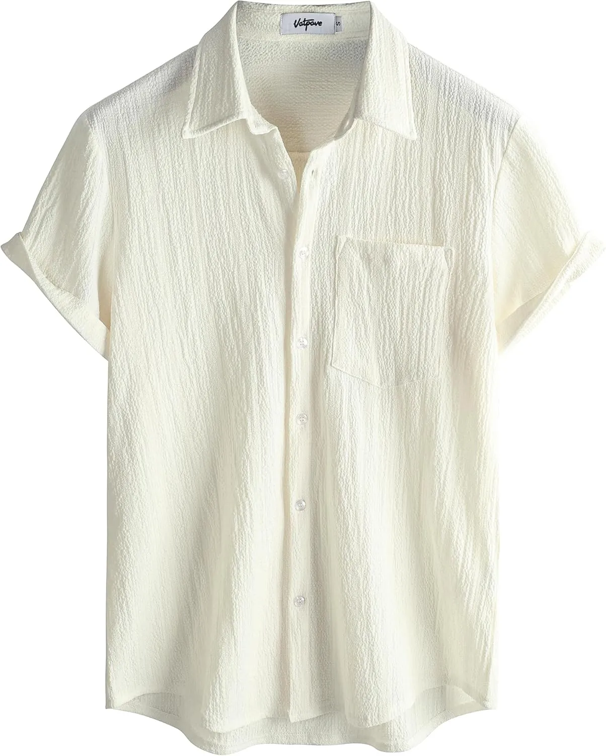 VATPAVE Mens Summer Striped Shirts Button Down Short Sleeve Vintage Beach Hawaiian Shirts with Pocket