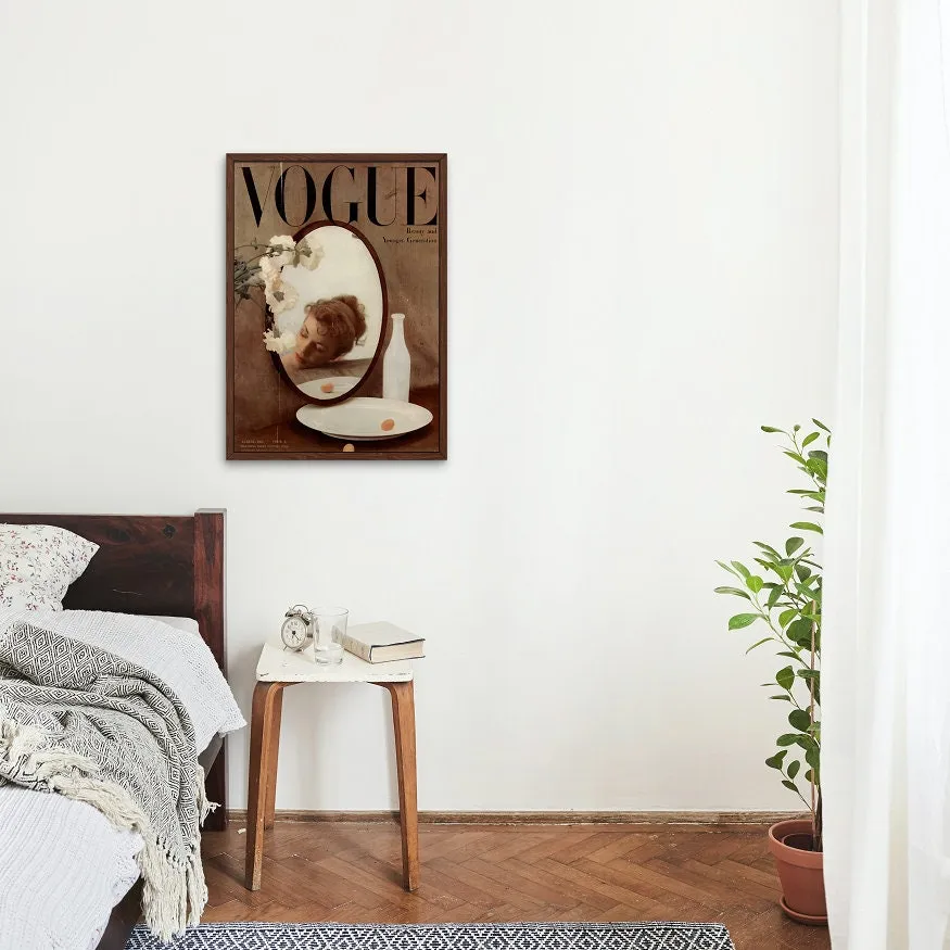 Vogue Luxury Fashion Poster PRINTABLE ART, Vintage Magazine Art Cover, Glamour Art, Luxury Fashion Wall Art, Retro Magazine Posters, Brown
