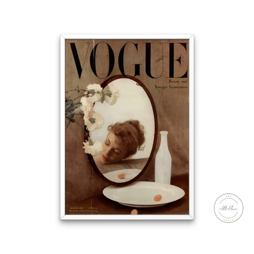 Vogue Luxury Fashion Poster PRINTABLE ART, Vintage Magazine Art Cover, Glamour Art, Luxury Fashion Wall Art, Retro Magazine Posters, Brown