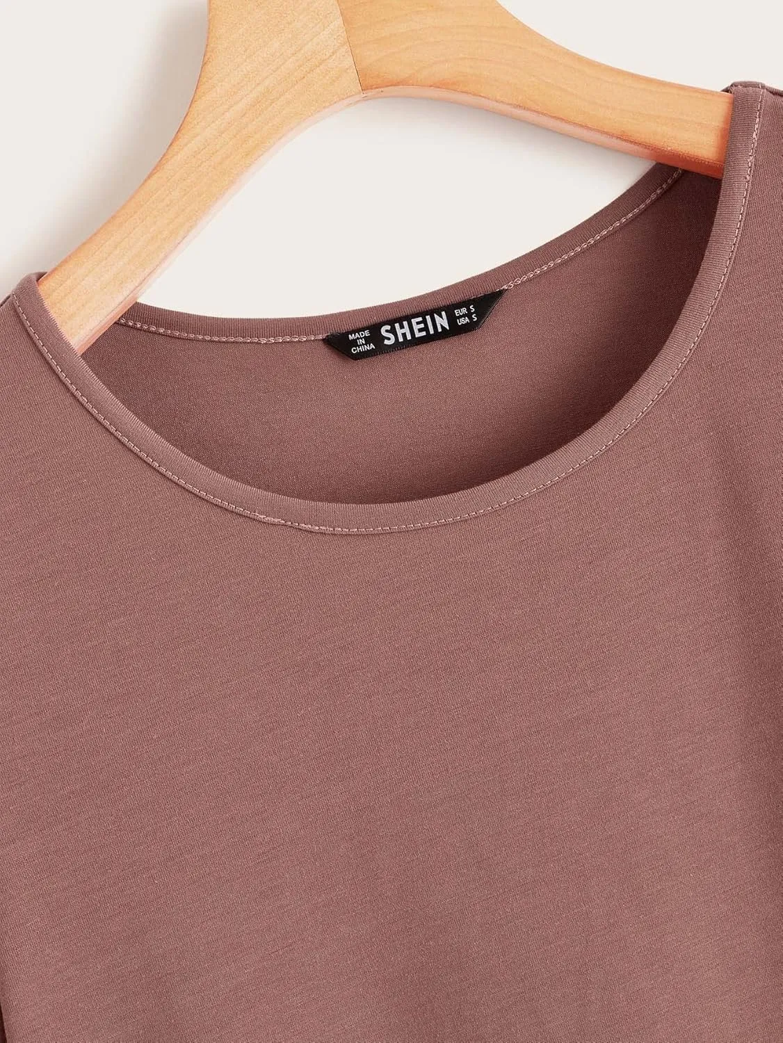 WDIRARA Women's Casual Ruffle Sleeve Round Neck Solid Tee Shirt